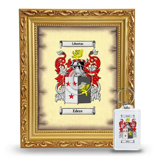 Edere Framed Coat of Arms and Keychain - Gold