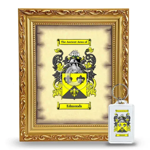 Edmonds Framed Coat of Arms and Keychain - Gold