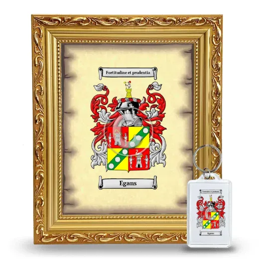 Egans Framed Coat of Arms and Keychain - Gold