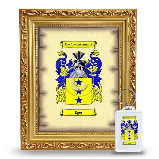 Eger Framed Coat of Arms and Keychain - Gold