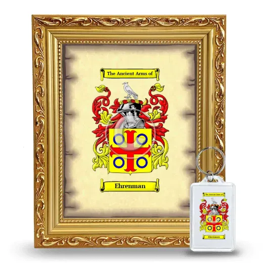 Ehrenman Framed Coat of Arms and Keychain - Gold