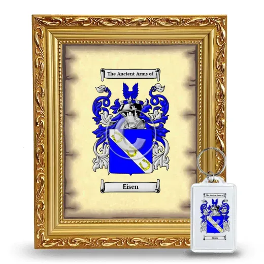 Eisen Framed Coat of Arms and Keychain - Gold