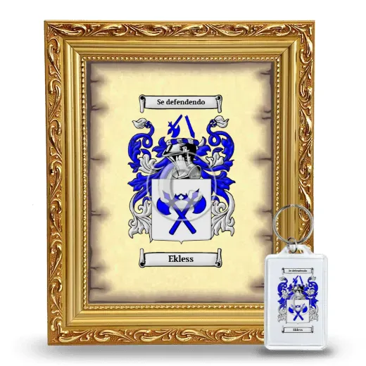 Ekless Framed Coat of Arms and Keychain - Gold