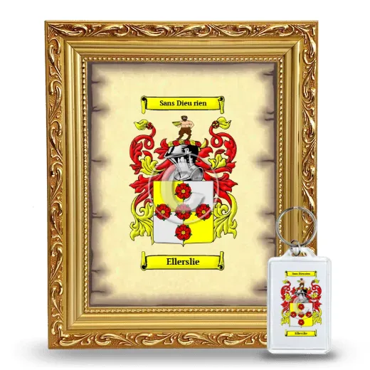 Ellerslie Framed Coat of Arms and Keychain - Gold