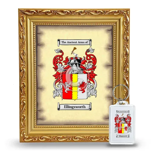 Ellingsworth Framed Coat of Arms and Keychain - Gold