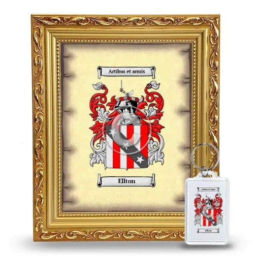 Ellton Framed Coat of Arms and Keychain - Gold