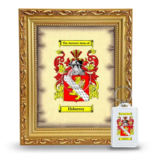 Elsburrey Framed Coat of Arms and Keychain - Gold