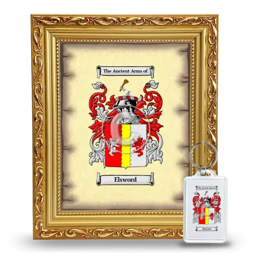 Elsword Framed Coat of Arms and Keychain - Gold