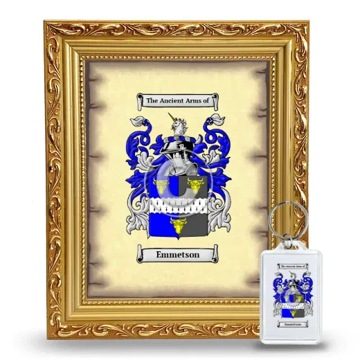 Emmetson Framed Coat of Arms and Keychain - Gold