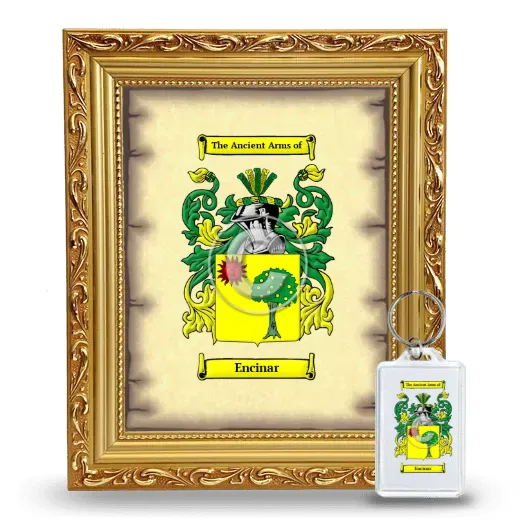 Encinar Framed Coat of Arms and Keychain - Gold