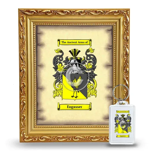 Engasser Framed Coat of Arms and Keychain - Gold