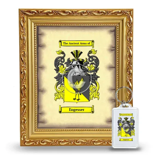 Engesser Framed Coat of Arms and Keychain - Gold
