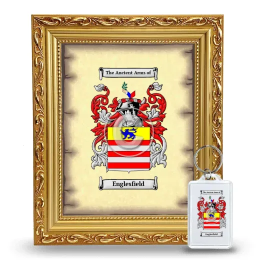 Englesfield Framed Coat of Arms and Keychain - Gold