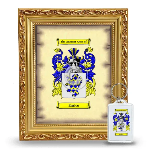 Enrico Framed Coat of Arms and Keychain - Gold
