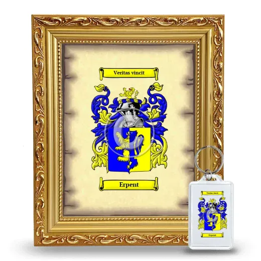 Erpent Framed Coat of Arms and Keychain - Gold