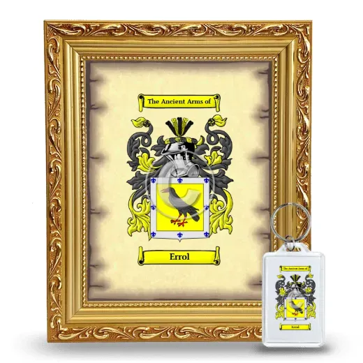 Errol Framed Coat of Arms and Keychain - Gold