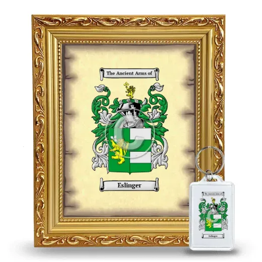 Eslinger Framed Coat of Arms and Keychain - Gold