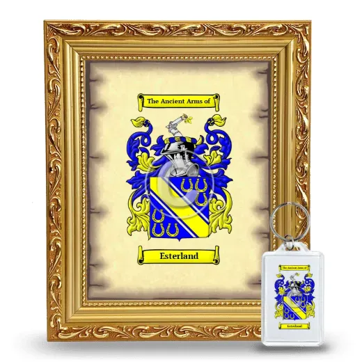 Esterland Framed Coat of Arms and Keychain - Gold