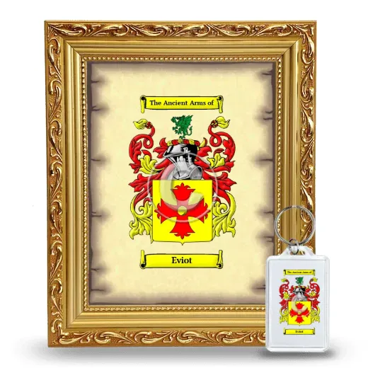 Eviot Framed Coat of Arms and Keychain - Gold