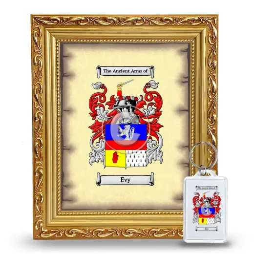 Evy Framed Coat of Arms and Keychain - Gold