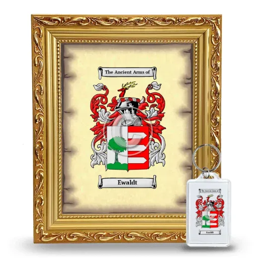 Ewaldt Framed Coat of Arms and Keychain - Gold