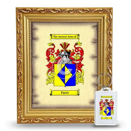 Facci Framed Coat of Arms and Keychain - Gold