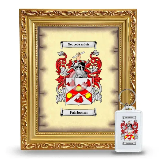 Fairbourn Framed Coat of Arms and Keychain - Gold