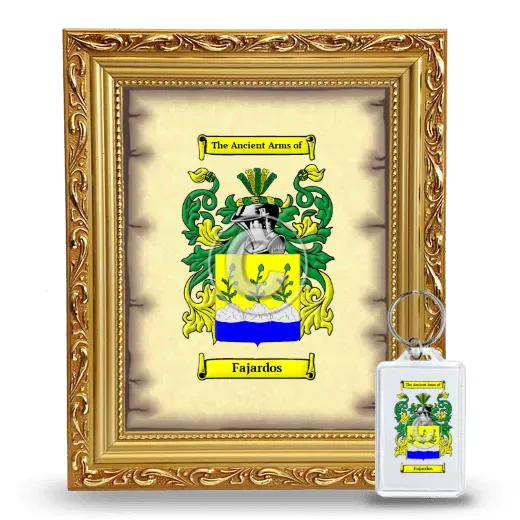 Fajardos Framed Coat of Arms and Keychain - Gold