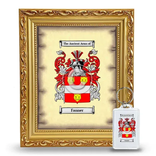 Fanner Framed Coat of Arms and Keychain - Gold