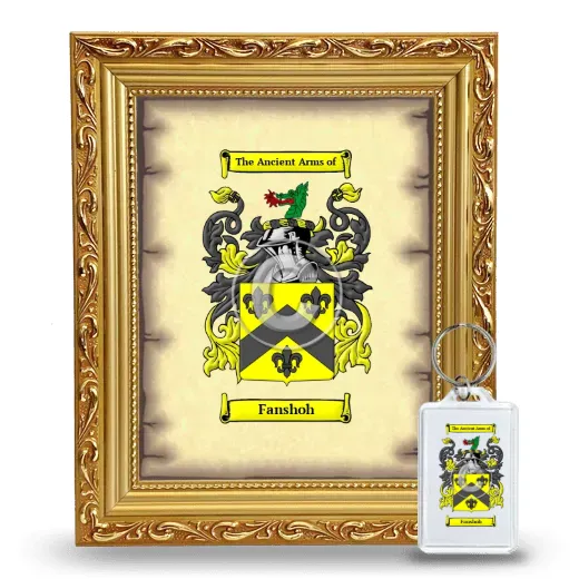 Fanshoh Framed Coat of Arms and Keychain - Gold