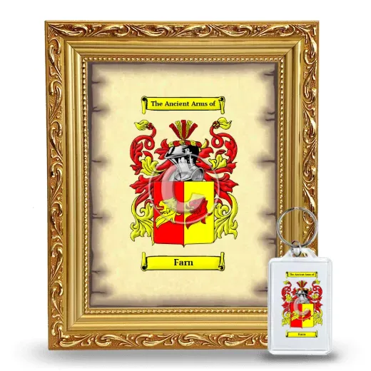 Farn Framed Coat of Arms and Keychain - Gold
