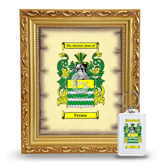Favara Framed Coat of Arms and Keychain - Gold