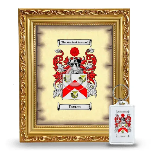 Faxton Framed Coat of Arms and Keychain - Gold