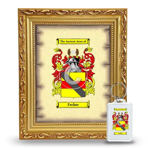 Fecher Framed Coat of Arms and Keychain - Gold