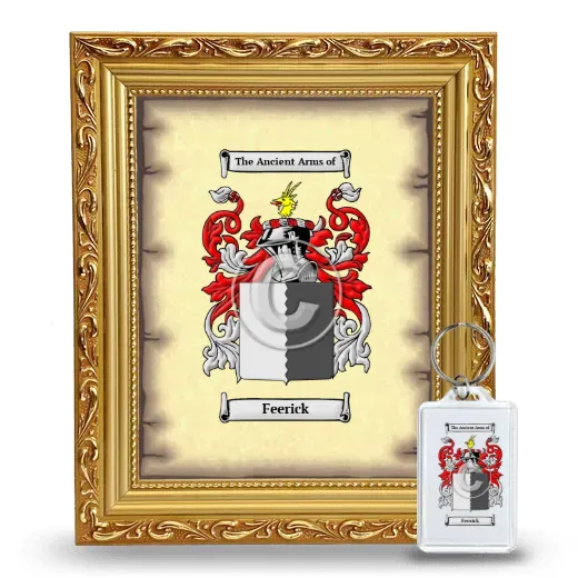 Feerick Framed Coat of Arms and Keychain - Gold
