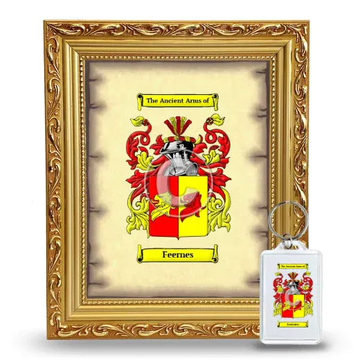 Feernes Framed Coat of Arms and Keychain - Gold