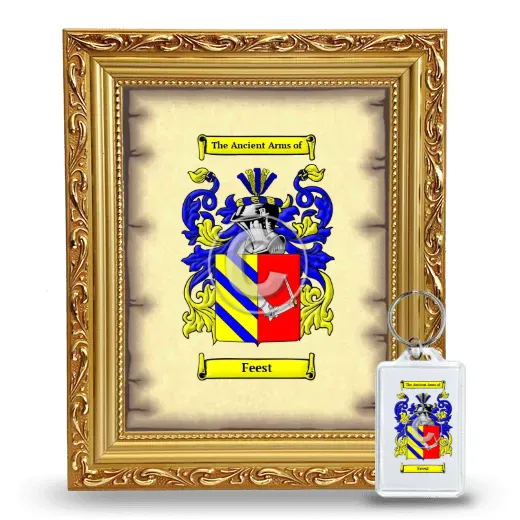 Feest Framed Coat of Arms and Keychain - Gold