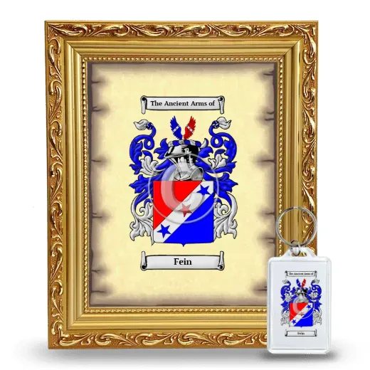 Fein Framed Coat of Arms and Keychain - Gold