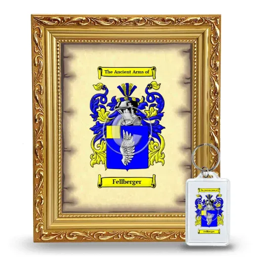 Fellberger Framed Coat of Arms and Keychain - Gold