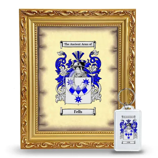 Fells Framed Coat of Arms and Keychain - Gold