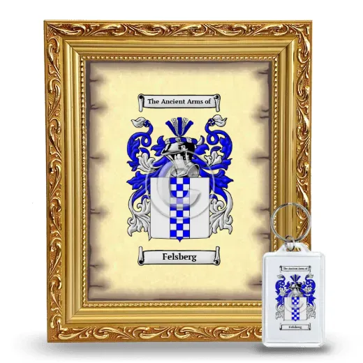 Felsberg Framed Coat of Arms and Keychain - Gold