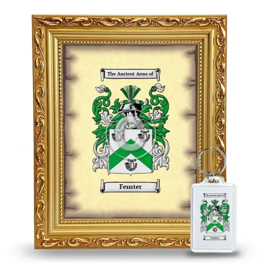 Fenster Framed Coat of Arms and Keychain - Gold