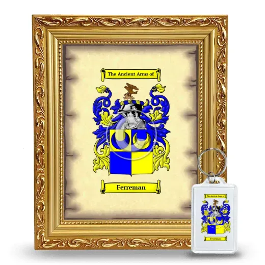Ferreman Framed Coat of Arms and Keychain - Gold