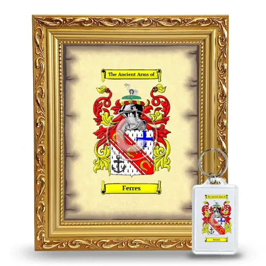 Ferres Framed Coat of Arms and Keychain - Gold