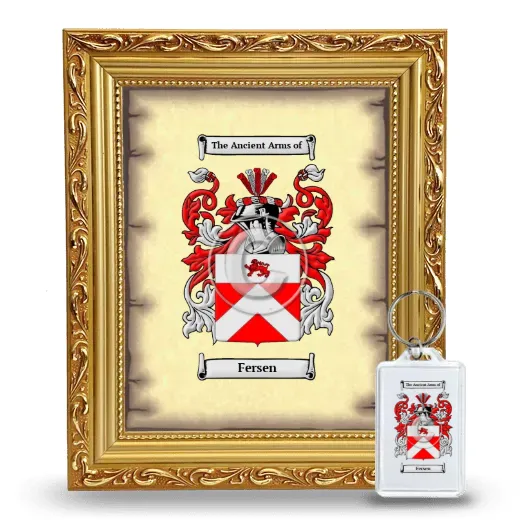 Fersen Framed Coat of Arms and Keychain - Gold