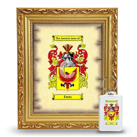 Ferts Framed Coat of Arms and Keychain - Gold