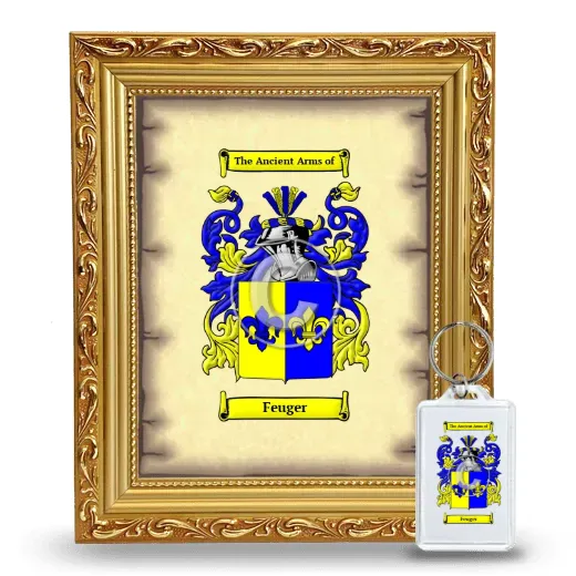 Feuger Framed Coat of Arms and Keychain - Gold