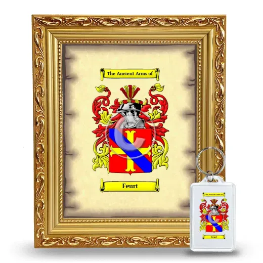 Feurt Framed Coat of Arms and Keychain - Gold