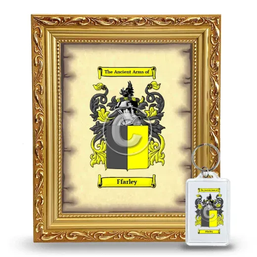 Ffarley Framed Coat of Arms and Keychain - Gold
