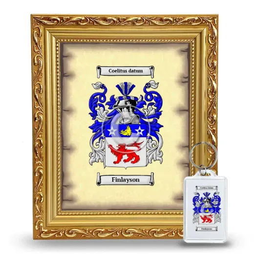 Finlayson Framed Coat of Arms and Keychain - Gold